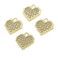 Colgantes de Aleación de Zinc en Forma de Corazón, con perla, dorado, 14x14x2mm, Vendido por UD