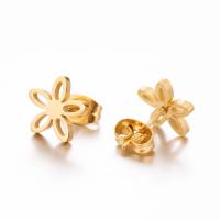Stainless Steel Stud Earrings Flower fashion jewelry & for woman Sold By Pair