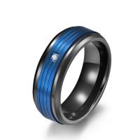 Палец кольцо из нержавеющей стали, нержавеющая сталь, Другое покрытие, разный размер для выбора & Мужский & со стразами, Много цветов для выбора, 10ПК/Лот, продается Лот