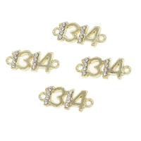 Zinc Alloy Connector Number with rhinestone golden Sold By PC