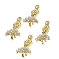 Zinc Alloy Pendants with pearl Dancing Girl golden Sold By PC