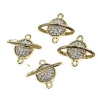 Zinc Alloy Connector Cosmic with rhinestone golden Sold By PC
