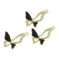 Zinc Alloy Pendants with pearl Butterfly enamel golden Sold By PC