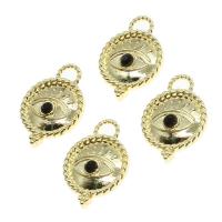 Tibetan Style Rhinestone Pendants, Round, with rhinestone, golden, 21x15x4mm, Sold By PC