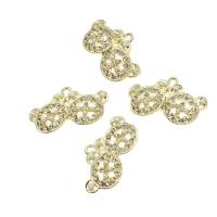 Tibetan Style Rhinestone Pendants, with pearl, with rhinestone, golden, 16x28x2mm, Sold By PC