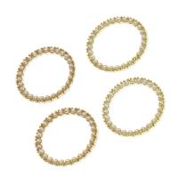 Ciondoli in lega di zinco, lega in zinco, with perla, Cerchio, dorato, 21x21x2mm, Venduto da PC