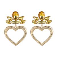 Zinc Alloy Drop Earrings for woman & with rhinestone Sold By PC