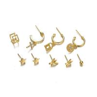 Zinklegierung Ohrring-Set, Stud Ohrring & Ohrring, plattiert, für Frau & mit Strass, goldfarben, verkauft von setzen