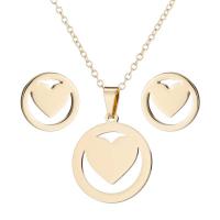 Fashion Stainless Steel Jewelry Sets Stud Earring & necklace plated 2 pieces & fashion jewelry & for woman Sold By Set