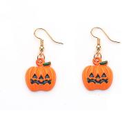 Zinc Alloy Drop Earrings rose gold color plated Halloween Jewelry Gift & for woman & enamel nickel lead & cadmium free Sold By Pair