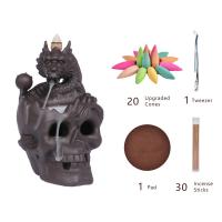 Backflow Incense Burner, Purple Clay, plated, for home and office & durable, 200x165x140mm, Sold By PC