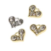 Zinc Alloy Rhinestone Pendants Heart with rhinestone mixed colors Sold By PC