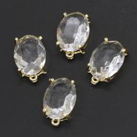 Zinc Alloy Rhinestone Pendants Oval faceted & with rhinestone mixed colors Sold By PC