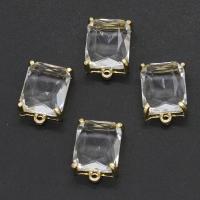 Zinc Alloy Rhinestone Pendants Rectangle faceted & with rhinestone mixed colors Sold By PC