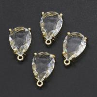 Zinc Alloy Rhinestone Pendants Teardrop faceted & with rhinestone mixed colors Sold By PC