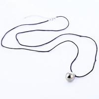 Brass Necklace, with Cotton Cord & Iron, plated, for woman, more colors for choice, 20mm, Length:80 cm, Sold By PC