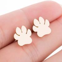 Stainless Steel Stud Earrings Footprint plated fashion jewelry & for woman Sold By Pair