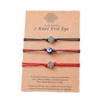Fashion Create Wax Cord Bracelets Zinc Alloy with Korean Waxed Cord & Lampwork Chinese Knot antique silver color plated three pieces & Unisex Length Approx 6.7-11.8 Inch Sold By Set