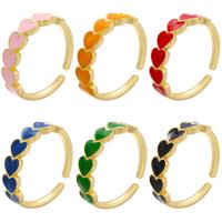 Mässing Finger Ring, guldfärg pläterade, Justerbar & för kvinna & emalj, fler färger för val, 20x4.50mm, 5PC/Lot, Säljs av Lot
