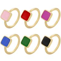 Mässing Finger Ring, plated, för kvinna & emalj, fler färger för val, 23x10mm, 5PC/Lot, Säljs av Lot