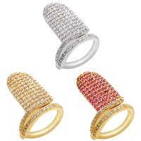 Cubic Zirconia Micro Pave Brass Ring, plated, Adjustable & micro pave cubic zirconia & for woman, more colors for choice, 17x22mm, 5PCs/Lot, Sold By Lot