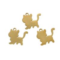 Stainless Steel Pendants, Cat, more colors for choice, 14x15x1mm, Sold By PC