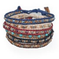 Fashion Bracelet & Bangle Jewelry Zinc Alloy with Seedbead & Polyester Cord handmade for woman 14-25cm Sold By PC