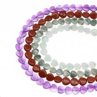 Mixed Gemstone Beads, Heart, DIY, more colors for choice, 8x7x3mm, Sold Per 38 cm Strand