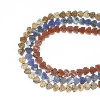 Mišrios Gemstone beads, Brangakmenis, Širdis, Pasidaryk pats, daugiau spalvų pasirinkimas, 7x6x4mm, Parduota už 38 cm Strand