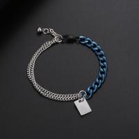 Titanium Steel Bracelet & Bangle plated Unisex & curb chain & two tone 10mm Sold By PC