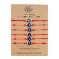Evil Eye Jewelry Bracelet, Cats Eye, with Polyamide, 6 pieces & Unisex, more colors for choice, Length:Approx 6.3-10.2 Inch, Sold By Set