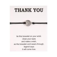 Fashion Create Wax Cord Bracelets Zinc Alloy with Korean Waxed Cord Tree antique silver color plated Unisex & hollow Sold Per Approx 7-11.8 Inch Strand