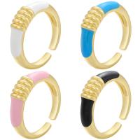 cobre Cuff Ring Finger, banhado, Ajustável & para mulher & esmalte, Mais cores pare escolha, 5.50mm, 5PCs/Lot, vendido por Lot