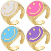 Brass Cuff Finger Ring, gold color plated, Adjustable & for woman & enamel, more colors for choice, 22x17mm, 5PCs/Lot, Sold By Lot