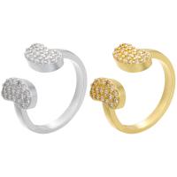 Brass Cuff Finger Ring, plated, Adjustable & micro pave cubic zirconia & for woman, more colors for choice, 20x10mm, 5PCs/Lot, Sold By Lot