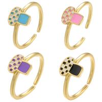 Brass Finger Ring, gold color plated, Adjustable & for woman & enamel, more colors for choice, 21x13mm, Hole:Approx 1.5mm, Inner Diameter:Approx 17mm, 5PCs/Lot, Sold By Lot