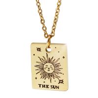 Stainless Steel Jewelry Necklace 304 Stainless Steel 12 Signs of the Zodiac gold color plated fashion jewelry & for woman Length 17.72 Inch Sold By PC