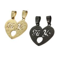 Stainless Steel Couple Pendants Heart Sold By PC