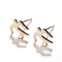 Stainless Steel Stud Earrings swallow plated fashion jewelry & for woman Sold By Pair