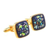 Cufflinks Brass with Carbon Fibre & Mosaic Shell plated & for man Sold By Pair