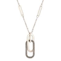 Pullover Kette Halskette, Kupfernickel, plattiert, Micro pave Zirkonia & für Frau, 50mm, Länge ca. 31.5 ZollInch, verkauft von PC