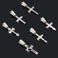 Stainless Steel Cross Pendants, polished, DIY & different styles for choice, original color, 5PCs/Bag, Sold By Bag