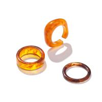 Resin Finger Ring, three pieces & fashion jewelry & for woman, more colors for choice, Sold By Set