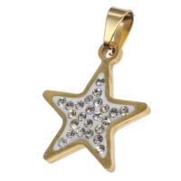 Stainless Steel Pendants Star with rhinestone Sold By PC