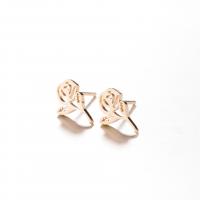 Stainless Steel Stud Earrings Rose plated fashion jewelry & for woman Sold By Pair