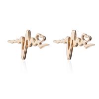 Stainless Steel Stud Earrings, Electrocardiographic, plated, fashion jewelry & different styles for choice & for woman, more colors for choice, Sold By Pair