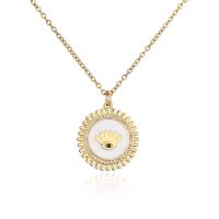 Cubic Zircon Micro Pave Brass Necklace Butterfly 18K gold plated with eye pattern & micro pave cubic zirconia & for woman & enamel Length Approx 17.72 Inch Sold By PC