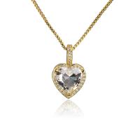 Cubic Zircon Micro Pave Brass Necklace 18K gold plated micro pave cubic zirconia & for woman Length Approx 17.72 Inch Sold By PC