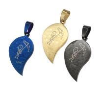 Stainless Steel Couple Pendants, more colors for choice, 35x38x1mm, Sold By PC