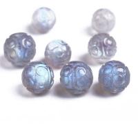 Perles en labradorite, Rond, naturel, sculpté, couleurs mélangées, 10-11mm, Vendu par PC
